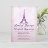 Formele Eiffel Tower Bridal Shower-uitnodigingen Kaart (Staand voorkant)