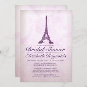 Formele Eiffel Tower Bridal Shower-uitnodigingen Kaart (Voorkant / Achterkant)