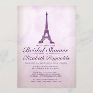 Formele Eiffel Tower Bridal Shower-uitnodigingen Kaart