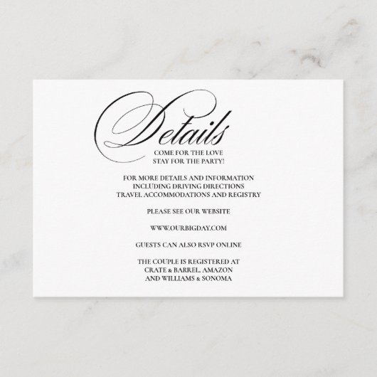 Formele Elegant Behuizing Kaart Details (Voorkant)