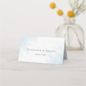 Formele Elegant Cyan Blue Waterverf Wedding Plaatskaartje (Achterkant)