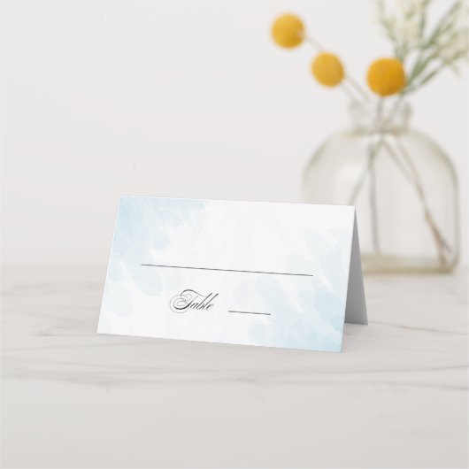 Formele Elegant Cyan Blue Waterverf Wedding Plaatskaartje (Voorkant)