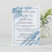 Formele Elegant Dusty Blue Marble Wedding Kaart (Staand voorkant)