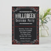 Formele Elegant Halloween Kostuum Party Uitnodigin Kaart (Staand voorkant)
