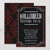 Formele Elegant Halloween Kostuum Party Uitnodigin Kaart (Voorkant / Achterkant)