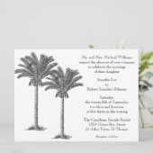 Formele Elegant Palm Tree Tropical Island Wedding Kaart (Staand voorkant)