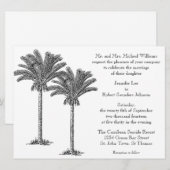 Formele Elegant Palm Tree Tropical Island Wedding Kaart (Voorkant / Achterkant)