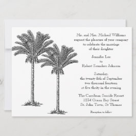 Formele Elegant Palm Tree Tropical Island Wedding Kaart