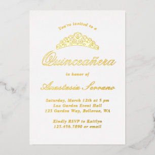Formele Elegant Quinceanera Folie Uitnodiging