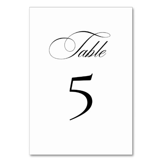 Formele Elegant Tafelnummer Kaart (Achterkant)
