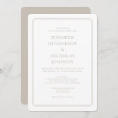 Formele Elegant Taupe bruiloft Kaart (Voorkant / Achterkant)