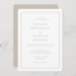 Formele Elegant Taupe bruiloft Kaart