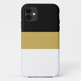 Formele Elegant Zwart Gouden Bruin Witte Strepen Case-Mate iPhone Case