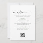 Formele Elegant Zwart-wit Bow Monogram QR Code Kaart (Achterkant)