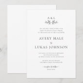 Formele Elegant Zwart Wit Classic Wedding Kaart (Voorkant / Achterkant)