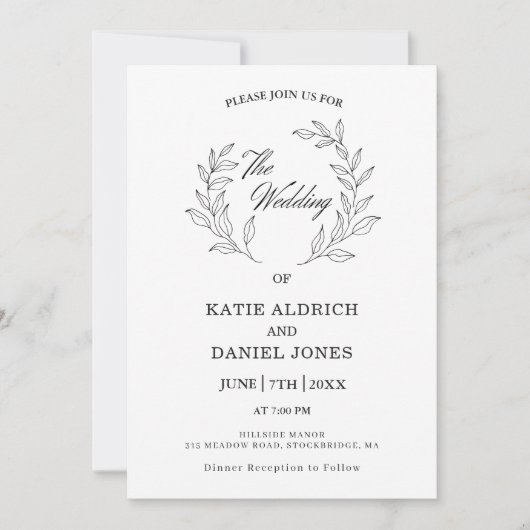 Formele elegante bladzijden zwarte witte QR-code b Kaart (Voorkant)