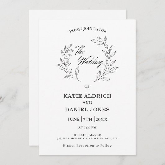 Formele elegante bladzijden zwarte witte QR-code b Kaart (Voorkant / Achterkant)