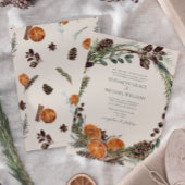 Formele Elegante Boho Greenery Citrus Winter Weddi Kaart