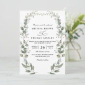 Formele Elegante Botanische Acryl QR Code Trouwen Kaart (Staand voorkant)