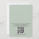 Formele Elegante Botanische Acryl QR Code Trouwen Kaart (Achterkant)