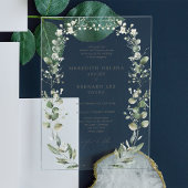 Formele Elegante Botanische Huwelijk Acryl Uitnodigingen