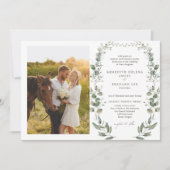 Formele Elegante Botanische Huwelijksfoto Horizont Kaart (Voorkant)