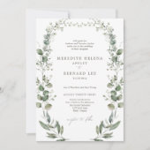 Formele Elegante Botanische Huwelijksuitnodiging Kaart (Voorkant)