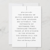 Formele Elegante Bruiloft | Redactionele Typografi Kaart (Voorkant)