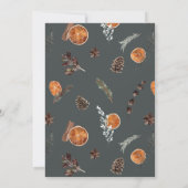 Formele Elegante Dark Boho Citrus Greenery Wedding Kaart (Achterkant)