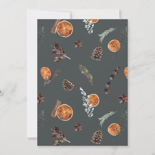 Formele Elegante Dark Boho Citrus Greenery Wedding Kaart (Achterkant)