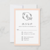 Formele Elegante Eenvoudige Moderne Blush Roze Huw RSVP Kaartje (Voorkant)