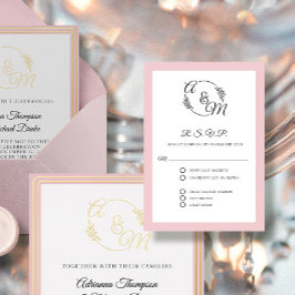 Formele Elegante Eenvoudige Moderne Stoffige Roze RSVP Kaartje