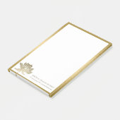 FORMELE ELEGANTE FAUX GOUDEN LOTUS BLOEMENBEDRIJF POST-IT® NOTES (Schuin)