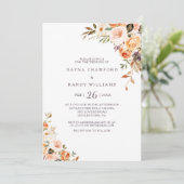 Formele Elegante Geïllustreerde Bloemenhuwelijk Kaart (Staand voorkant)