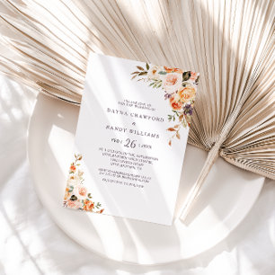 Formele Elegante Geïllustreerde Bloemenhuwelijk Kaart