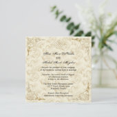 Formele Elegante Gouden Accent Floral Wedding Uitn Kaart (Staand voorkant)