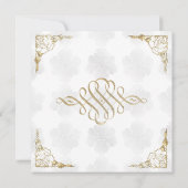 Formele Elegante Gouden Accent Floral Wedding Uitn Kaart (Achterkant)