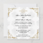 Formele Elegante Gouden Accent Floral Wedding Uitn Kaart (Voorkant)
