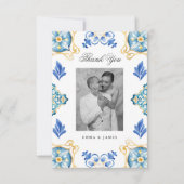 Formele Elegante Italiaanse Tegels bruiloft Dank u Bedankkaart (Voorkant)