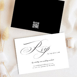 Formele Elegante Kalligrafie Bruiloft Website QR C RSVP Kaartje