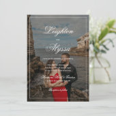 Formele Elegante Kalligrafie Foto Overlay bruiloft Kaart (Staand voorkant)