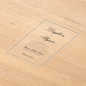 Formele Elegante Kalligrafie Heldere Overlay Bruil Acryl Uitnodigingen (Laagn)