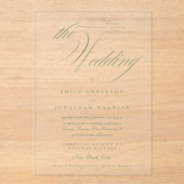 Formele Elegante Kalligrafie Sage Groen De Bruilof Acryl Uitnodigingen (Voorkant)