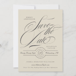 Formele Elegante Kalligrafie Trouwwebsite Foto Save The Date