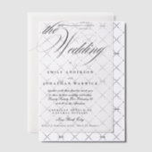 Formele Elegante Kalligrafie Tuxedo De Bruiloft Vellum Uitnodigingen (Offset (Uitnodiging))