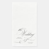 Formele Elegante Kalligrafie Zwart Stropdas Bruilo Servet (Voorkant)