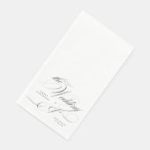 Formele Elegante Kalligrafie Zwart Stropdas Bruilo Servet (Hoek)