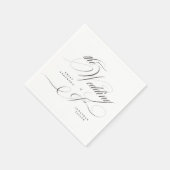 Formele Elegante Kalligrafie Zwart Stropdas Bruilo Servet (Hoek)