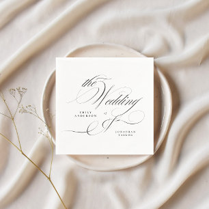 Formele Elegante Kalligrafie Zwart Stropdas Bruilo Servet