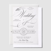 Formele Elegante Kalligrafie Zwart Stropdas Bruilo Vellum Uitnodigingen (Offset)